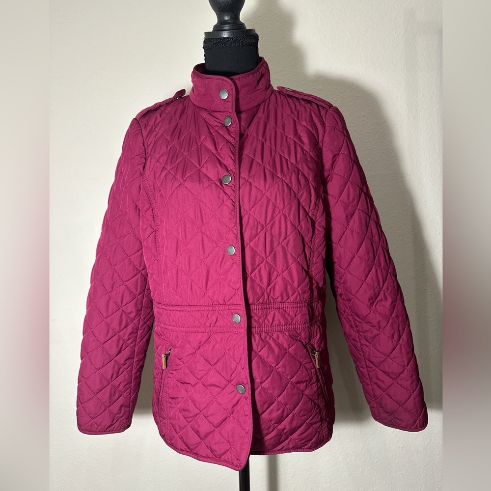 Talbots Quilted Puffer Jacket - Berry